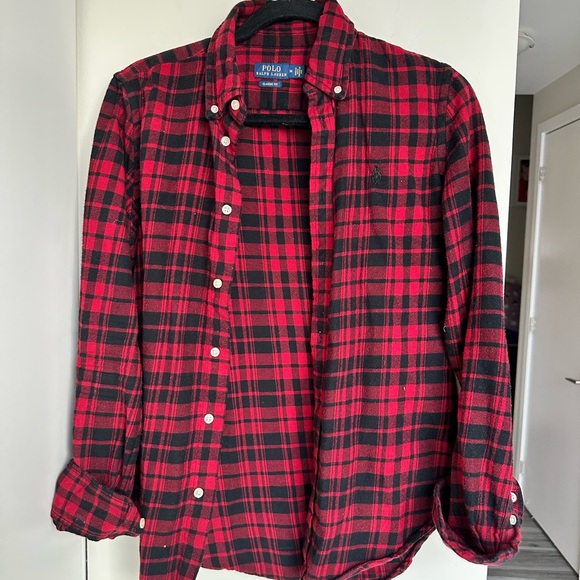 Ralph Lauren POLO Red and Black Plaid Classic Fit Shirt - Picture 2 of 10